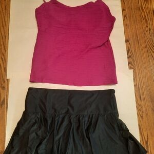 Christina NWT Black and Rose colored tankini Swimsuit Size 14